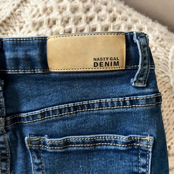 NASTY GAL Stretch HIGH RISE High Waisted SKINNY Soft JEANS UK 10 EU 38 - Picture 10 of 16